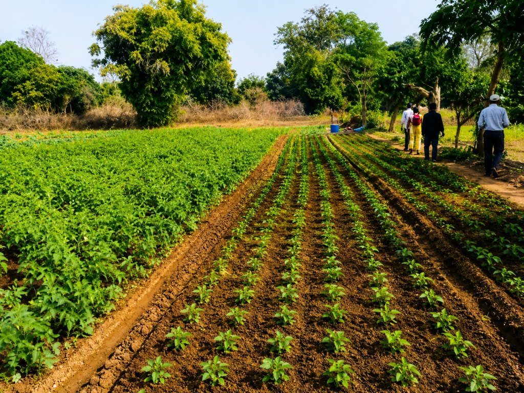 NABARD & Bank Officials Field Inspection in Anna's Multi-Crop Vegetable Plot